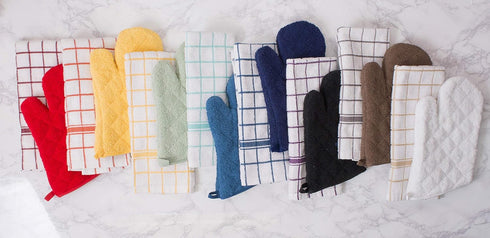 DII Basic Terry Collection Quilted Potholder, 100% Cotton, Black, 3 Piece