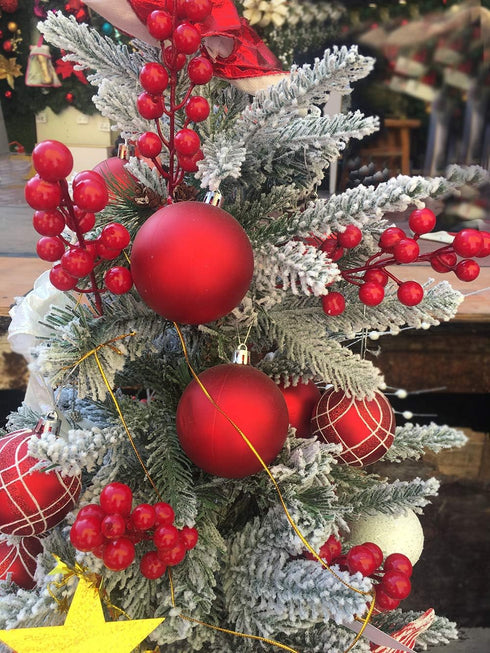24 pcs Christmas Berries Stems Artificial Red Berry Stems for Christmas Tree Ornaments Crafts Holiday and Home Decor