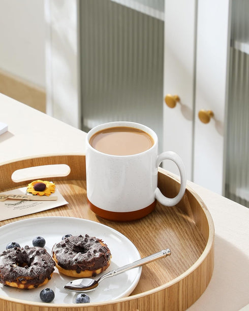 16oz Set 4, MALACASA Ceramic Coffee Mugs of Stackable Coffee Cups with Straight-Sided Design, Mugs for Coffee, Latte