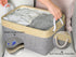 TheWarmHome Fabric Storage Bins for Organizing, Sturdy Foldable Storage Baskets with Handles, 3 Pack, Gold&Grey