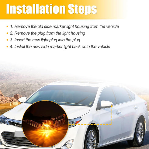uxcell Left Side Rear View Mirror Turn Signal Amber Light Indicator for Toyota Avalon 2013-2018, Corolla 2014-2019