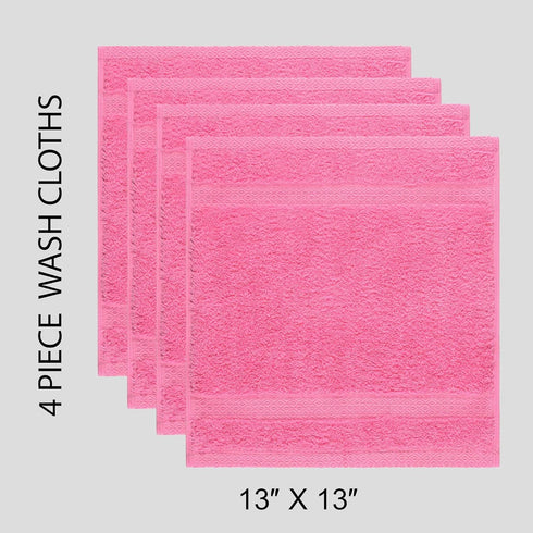 YRALY (4 Pack) Premium Turkish Cotton Washcloths Hotel Quality Ultra Soft & Absorbent Towels for Face, Hand, Kitchen