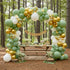 Green Balloon Garland Kit with 112pcs Sage and Olive Balloons, Gold Butterfly for Weddings and Birthdays
