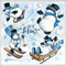Mfault 139 PCS Winter Snowman Window Clings, 4 Sheets Let It Snow Wall Stickers for Christmas Home Decor