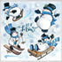 Mfault 139 PCS Winter Snowman Window Clings, 4 Sheets Let It Snow Wall Stickers for Christmas Home Decor