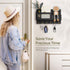 Key and Mail Holder for Wall, Wall Mount Mail Organizer with 6 Hooks and Storage Drawer, Key Rack (B-Black)