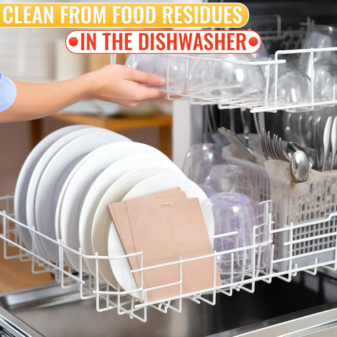 12Pcs Reusable Non-Stick Toaster Bags, 6.7"x7.5", Heat-Resistant, Easy to Clean, Compatible with Toaster, Oven,