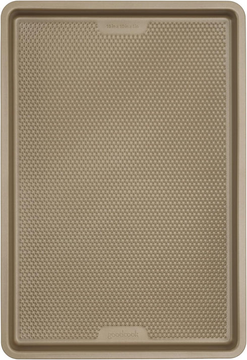 GoodCook BestBake Nonstick Textured Carbon Steel Medium Cookie Sheet, 10" x 15", Bronze Baking Tray