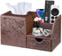 Nightstand Organizer with Tissue Holder, Modern Decorative Cube Tissue Box Cover for Remote Control, Bathroom, Home,