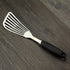 304 Stainless Steel Fish Spatula - Non-Slip Ergonomic Handle Slotted Spatula, Black for Cooking