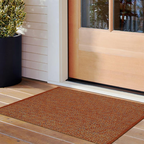 LEEVANG Small Bathroom Rug, 2' x 3' Washable Woven Low Profile Terra Reversible Mat for Home Decor