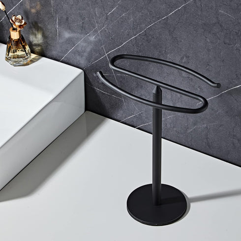 Matte Black Hand Towel Holder Stand, Free-Standing Towel Rack, SUS304 Stainless Steel Towel Bar Rack Stand, Tower Bar for Bathroom Kitchen Vanity Countertop… by BTHRMHW