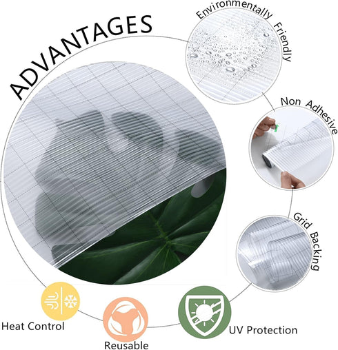 VELIMAX Reeded Glass Window Film, Frosted Vinyl Privacy Film, 3D Decorative Non-Adhesive Decals for Bathroom Living