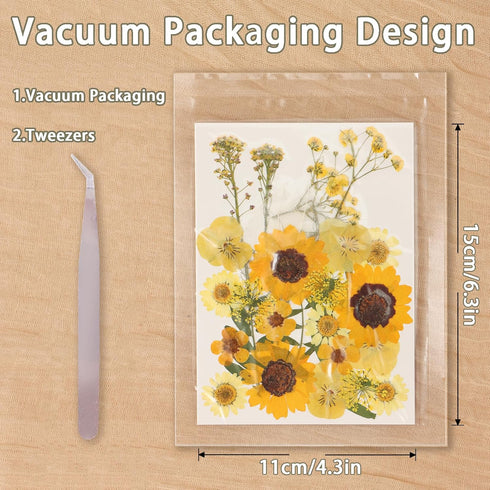 200Pcs Dried Pressed Flowers Resin Mould, Real Flowers & Natural Dry Leaves Kit for DIY Crafts