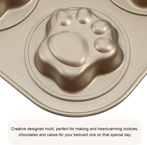 Luxshiny Round Cake Pans Muffin Pan, 9 Cup Cat Paw Shaped Non-stick Cupcake Baking Pan