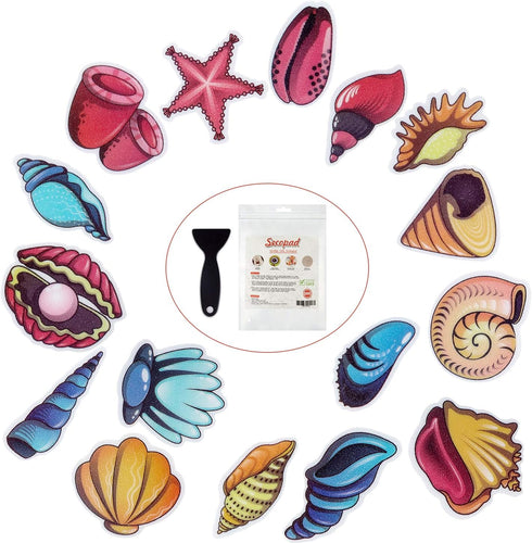 Secopad Non Slip Bathtub Stickers, 16 PCS Adhesive Kids Sea Shell Anti