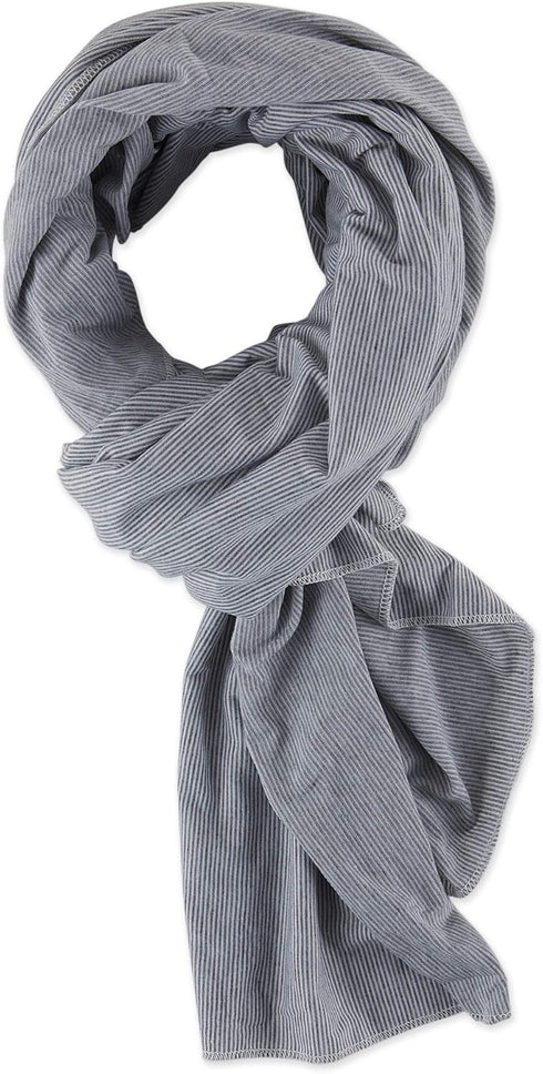 Bucky Jersey Stripe Comfort Travel Accessories Blanket Scarf, Gray Stripe, One Size
