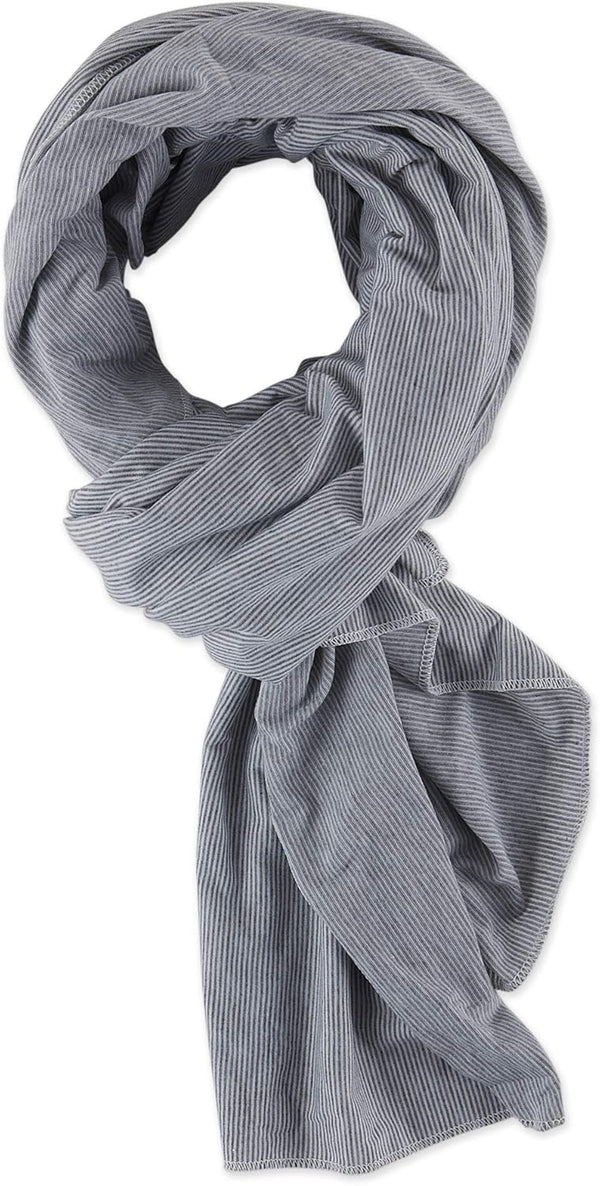 Bucky Jersey Stripe Comfort Travel Accessories Blanket Scarf, Gray Stripe, One Size