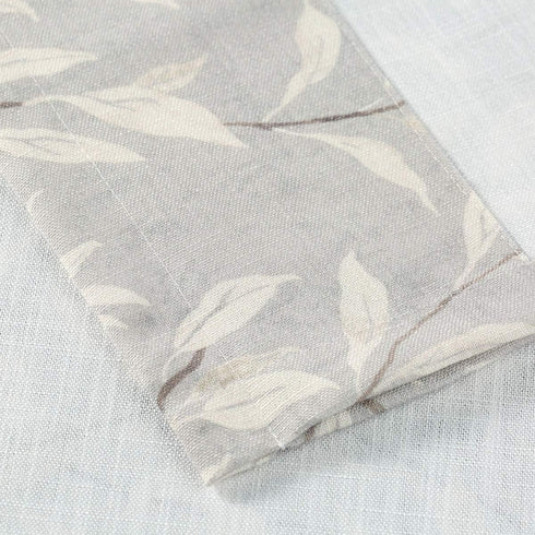 VOGOL Window Short Curtains Valances, 52 x 18, Grey, Rustic Style Leaf Print Small Drapes for Kitchen