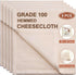 Cheese Cloths, 5 PCS Precut 20x20 Inch, Grade 100 Hemmed for Straining Cooking, Reusable Cotton
