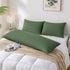 JELLYMONI Pillowcases Standard Set of 2, Green Cotton Envelope Pillow Covers 20×26in, 100% Washed Cotton Soft