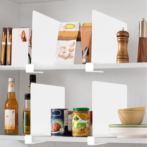 6 Closet Closet HBlife Pcs White Acrylic Shelf Dividers, Vertical Purse Organizer for Perfect for Sweater, Shirts