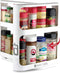 Cabinet Caddy Spice Rack Organizer for Cabinet - Slide & Rotate Kitchen Organizers - 2 Double-Decker Shelves - Non-Skid