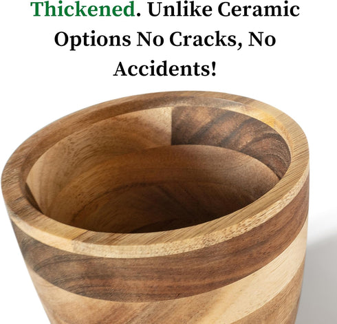 Counter. Introducing The Always Fresh Acacia Garlic Keeper For A Crafted Large Garlic Storage Jar. A Rustic Garlic