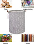 QUEENLALA Large Storage Basket, Collapsible Round Laundry Hamper for Bathroom/Home Decor, Boys and Girls Clothing (Grey