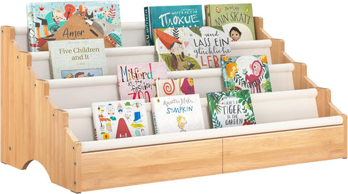 ELYKEN Toddler Bookshelf for Kids Rooms, Nursery Book Shelves with Open Forward Display, Montessori Book shelf for Baby