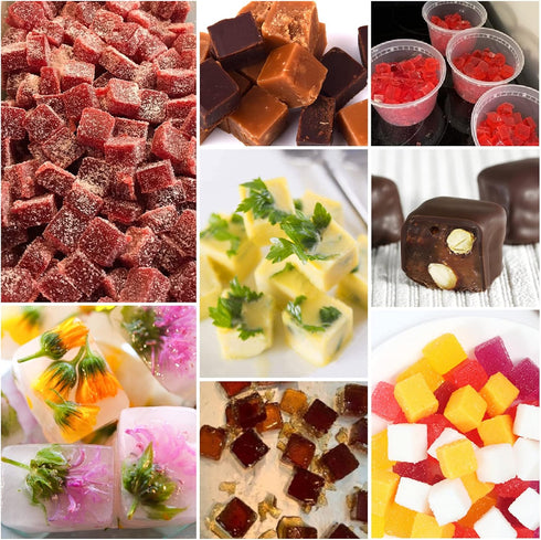 2Pcs 32 Gummy 2 5/8x5/8x5/8in Gummies, AIERSA Silicone Molds for Herb-Infused Oil Cubes, Cavity Candy Molds with Lids