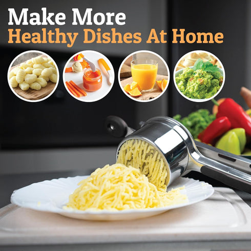 15oz 3 PriorityChef Large Potato Ricer With Discs, Heavy Duty Stainless Steel Potato Ricer for Mashed Potatoes, Potato