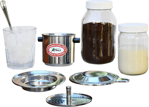 AMT 6.5 OZ Vietnamese Coffee Maker - Coffee Filter for 2-3 Servings Phin Dripper