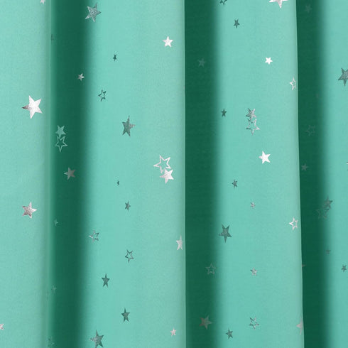 52" 84" Lush Decor Star Blackout Window Curtain Panels Pair W x L Turquoise - Blackout Curtains for Bedroom - Blue