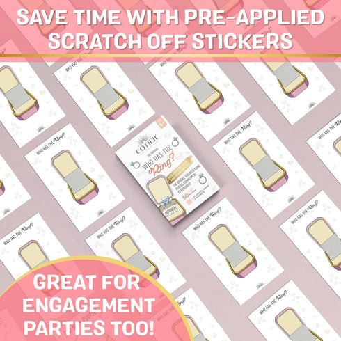 Who Has The Ring Bridal Shower Scratch Off Game - Hilarious Losing Phrases on Ticket Cards for 30 Guests