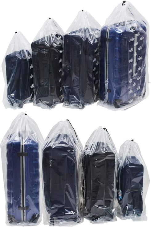 Set 4 Dust Cover Big Plastic Drawstring Bags Multi-Purpose for Storage and Keeping Luggage, Big Dolls, Blankets