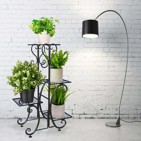 YisanCrafts 4 Tier Plant Stand Indoor Outdoor, Metal Plant Shelf Flower Pot Holder Display Racks - Wrought Iron Corner