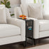 TB01BK082 TUTOTAK C Shaped End Table, Side Table for Couch, Sofa Table with Storage Bag, TV Tray for Living Room