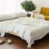 EMME (White,60"x80") Cotton Muslin Twin Blanket Breathable Gauze Soft Lightweight Adults Gifts for Women