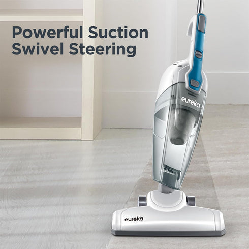 Eureka Home Lightweight Mini Cleaner, Corded Stick Vacuum for Carpet & Hard Floor, Aqua Blue, Powerful Suction
