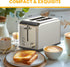 Simple Deluxe 2-Slice Toaster, Silver, 6 Browning Settings, 3 Functions, Extra Wide Slot & Removable Crumb Tray