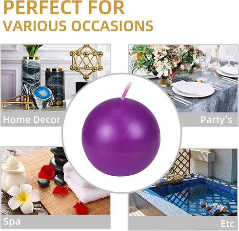 Zest Candle 12-Piece Ball Candles, 2-Inch, Purple