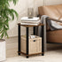 1-Tier Furinno Simplistic End Side Night Stand/Bedside Table with Plastic Poles, Amber Pine/Black