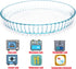 Pie Plate 10.5 Inch, Oven Glass Pie Pan for Baking Pie Crust, Clear Baking Dish with Rippled Edge