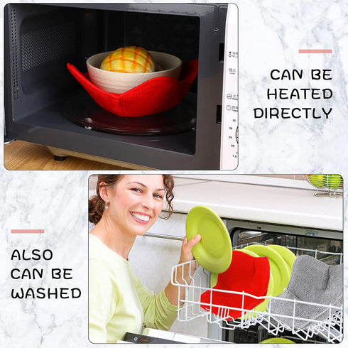 8 Pieces Microwave Safe Bowl Holders, Pot Holder for Hot Soup, Food, Meals (Red, Grey)