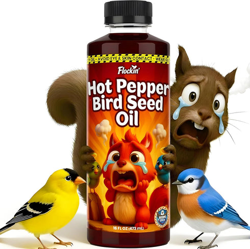 Flaming Hot Pepper Bird Seed Oil - Extremely Spicy Squirrel Seed Sauce
