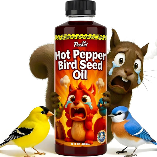 Flaming Hot Pepper Bird Seed Oil - Extremely Spicy Squirrel Seed Sauce