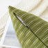 18x18, Set 2, Kevin Textile Light Green and Beige Farmhouse Striped Patchwork Linen Spring Decorative Throw Pillows