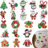 Whaline 20Pcs Christmas Diamond Drawing Magnets, DIY Xmas Rhinestone Painting Full Drill Magnetic Stickers for Home