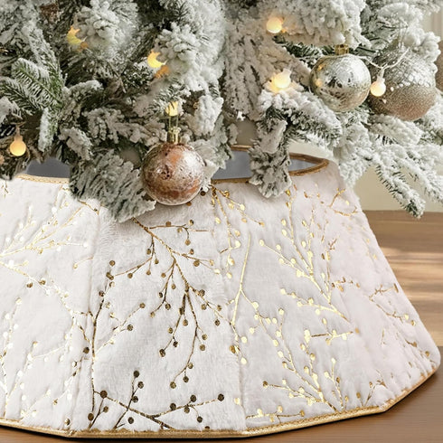 25'' Christmas Tree Collar, White Christmas Tree Ring for Artificial Trees, Faux